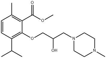 3-[2-Hydroxy-3-(4-methyl-1-piperazinyl)propoxy]-p-cymene-2-carboxylic acid methyl ester 结构式