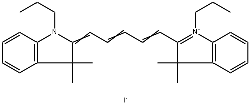 碘化-2-[5-(1,3-二氢-3,3-二甲基-1-丙基-2H-吲哚-2-亚基)-1,3-戊二烯基]-3,3-二甲基-1-丙基-3H-吲哚翁盐 结构式
