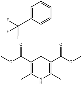 1,4-Dihydro-2,6-dimethyl-4-[o-(trifluoromethyl)phenyl]-3,5-pyridinedicarboxylic acid dimethyl ester 结构式