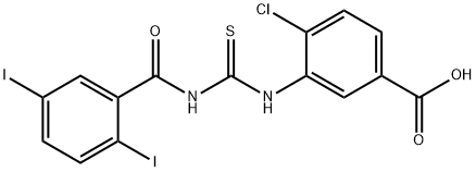 4-CHLORO-3-[[[(2,5-DIIODOBENZOYL)AMINO]THIOXOMETHYL]AMINO]-BENZOIC ACID 结构式