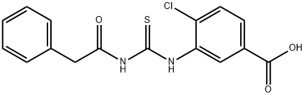 4-CHLORO-3-[[[(PHENYLACETYL)AMINO]THIOXOMETHYL]AMINO]-BENZOIC ACID 结构式