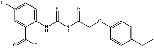 5-CHLORO-2-[[[[(4-ETHYLPHENOXY)ACETYL]AMINO]THIOXOMETHYL]AMINO]-BENZOIC ACID 结构式