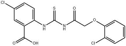 5-CHLORO-2-[[[[(2-CHLOROPHENOXY)ACETYL]AMINO]THIOXOMETHYL]AMINO]-BENZOIC ACID 结构式