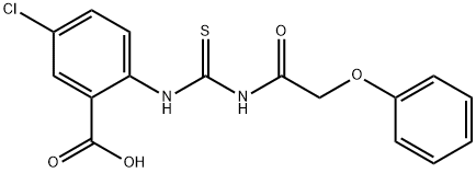 5-CHLORO-2-[[[(PHENOXYACETYL)AMINO]THIOXOMETHYL]AMINO]-BENZOIC ACID 结构式