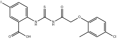 2-[[[[(4-CHLORO-2-METHYLPHENOXY)ACETYL]AMINO]THIOXOMETHYL]AMINO]-5-IODO-BENZOIC ACID 结构式