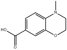 4-甲基-3,4-二氢-2H-1,4-苯并恶嗪-7-甲酸 结构式