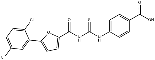 4-[[[[[5-(2,5-DICHLOROPHENYL)-2-FURANYL]CARBONYL]AMINO]THIOXOMETHYL]AMINO]-BENZOIC ACID 结构式