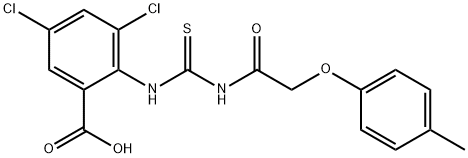 3,5-DICHLORO-2-[[[[(4-METHYLPHENOXY)ACETYL]AMINO]THIOXOMETHYL]AMINO]-BENZOIC ACID 结构式