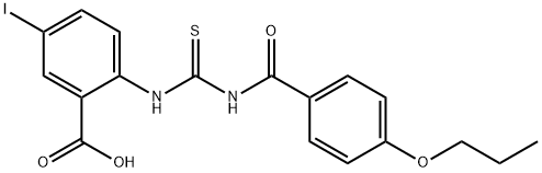 5-IODO-2-[[[(4-PROPOXYBENZOYL)AMINO]THIOXOMETHYL]AMINO]-BENZOIC ACID 结构式