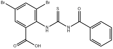 2-[[(BENZOYLAMINO)THIOXOMETHYL]AMINO]-3,5-DIBROMO-BENZOIC ACID 结构式
