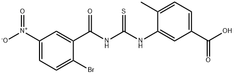 3-[[[(2-BROMO-5-NITROBENZOYL)AMINO]THIOXOMETHYL]AMINO]-4-METHYL-BENZOIC ACID 结构式