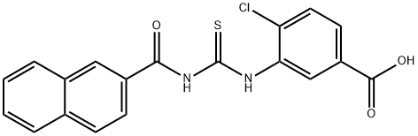 4-CHLORO-3-[[[(2-NAPHTHALENYLCARBONYL)AMINO]THIOXOMETHYL]AMINO]-BENZOIC ACID 结构式