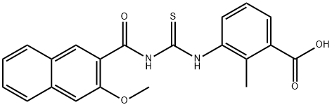 3-[[[[(3-METHOXY-2-NAPHTHALENYL)CARBONYL]AMINO]THIOXOMETHYL]AMINO]-2-METHYL-BENZOIC ACID 结构式