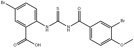 5-BROMO-2-[[[(3-BROMO-4-METHOXYBENZOYL)AMINO]THIOXOMETHYL]AMINO]-BENZOIC ACID 结构式