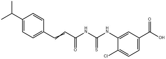 4-CHLORO-3-[[[[3-[4-(1-METHYLETHYL)PHENYL]-1-OXO-2-PROPENYL]AMINO]THIOXOMETHYL]AMINO]-BENZOIC ACID 结构式