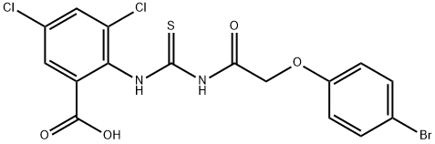 2-[[[[(4-BROMOPHENOXY)ACETYL]AMINO]THIOXOMETHYL]AMINO]-3,5-DICHLORO-BENZOIC ACID 结构式