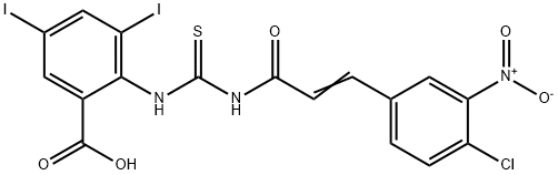 BENZOIC ACID, 2-[[[[3-(4-CHLORO-3-NITROPHENYL)-1-OXO-2-PROPENYL]AMINO]THIOXOMETHYL]AMINO]-3,5-DIIODO 结构式