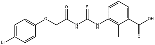 3-[[[[(4-BROMOPHENOXY)ACETYL]AMINO]THIOXOMETHYL]AMINO]-2-METHYL-BENZOIC ACID 结构式