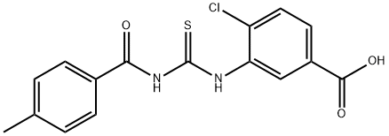 4-CHLORO-3-[[[(4-METHYLBENZOYL)AMINO]THIOXOMETHYL]AMINO]-BENZOIC ACID 结构式