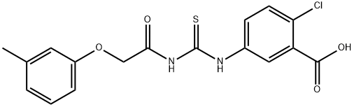 2-CHLORO-5-[[[[(3-METHYLPHENOXY)ACETYL]AMINO]THIOXOMETHYL]AMINO]-BENZOIC ACID 结构式