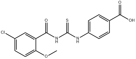 4-[[[(5-CHLORO-2-METHOXYBENZOYL)AMINO]THIOXOMETHYL]AMINO]-BENZOIC ACID 结构式