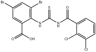 3,5-DIBROMO-2-[[[(2,3-DICHLOROBENZOYL)AMINO]THIOXOMETHYL]AMINO]-BENZOIC ACID 结构式