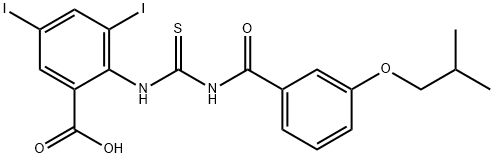 3,5-DIIODO-2-[[[[3-(2-METHYLPROPOXY)BENZOYL]AMINO]THIOXOMETHYL]AMINO]-BENZOIC ACID 结构式