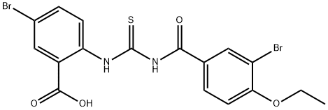 5-BROMO-2-[[[(3-BROMO-4-ETHOXYBENZOYL)AMINO]THIOXOMETHYL]AMINO]-BENZOIC ACID 结构式