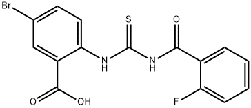 5-BROMO-2-[[[(2-FLUOROBENZOYL)AMINO]THIOXOMETHYL]AMINO]-BENZOIC ACID 结构式