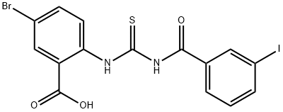 5-BROMO-2-[[[(3-IODOBENZOYL)AMINO]THIOXOMETHYL]AMINO]-BENZOIC ACID 结构式
