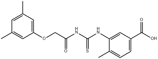 3-[[[[(3,5-DIMETHYLPHENOXY)ACETYL]AMINO]THIOXOMETHYL]AMINO]-4-METHYL-BENZOIC ACID 结构式