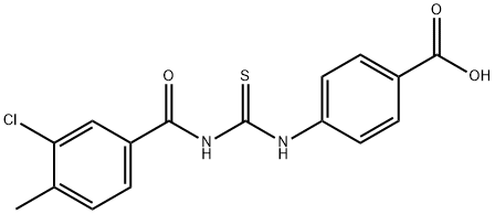 4-[[[(3-CHLORO-4-METHYLBENZOYL)AMINO]THIOXOMETHYL]AMINO]-BENZOIC ACID 结构式
