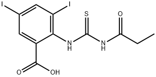 3,5-DIIODO-2-[[[(1-OXOPROPYL)AMINO]THIOXOMETHYL]AMINO]-BENZOIC ACID 结构式