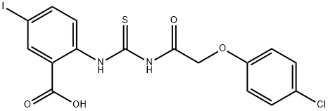 2-[[[[(4-CHLOROPHENOXY)ACETYL]AMINO]THIOXOMETHYL]AMINO]-5-IODO-BENZOIC ACID 结构式