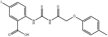 5-IODO-2-[[[[(4-METHYLPHENOXY)ACETYL]AMINO]THIOXOMETHYL]AMINO]-BENZOIC ACID 结构式
