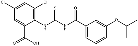 3,5-DICHLORO-2-[[[[3-(1-METHYLETHOXY)BENZOYL]AMINO]THIOXOMETHYL]AMINO]-BENZOIC ACID 结构式