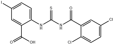 2-[[[(2,5-DICHLOROBENZOYL)AMINO]THIOXOMETHYL]AMINO]-5-IODO-BENZOIC ACID 结构式