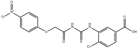 4-CHLORO-3-[[[[(4-NITROPHENOXY)ACETYL]AMINO]THIOXOMETHYL]AMINO]-BENZOIC ACID 结构式