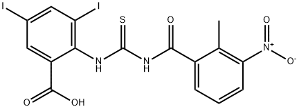 3,5-DIIODO-2-[[[(2-METHYL-3-NITROBENZOYL)AMINO]THIOXOMETHYL]AMINO]-BENZOIC ACID 结构式