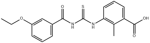 3-[[[(3-ETHOXYBENZOYL)AMINO]THIOXOMETHYL]AMINO]-2-METHYL-BENZOIC ACID 结构式