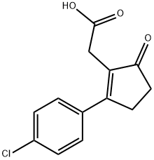 [2-(4-氯-苯基)-5-氧代-环戊-1-烯]-乙酸 结构式