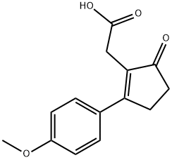 [2-(4-甲氧基苯基)-5-氧环戊-1-烯]乙酸 结构式