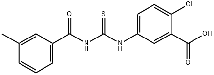 2-CHLORO-5-[[[(3-METHYLBENZOYL)AMINO]THIOXOMETHYL]AMINO]-BENZOIC ACID 结构式