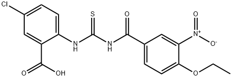 5-CHLORO-2-[[[(4-ETHOXY-3-NITROBENZOYL)AMINO]THIOXOMETHYL]AMINO]-BENZOIC ACID 结构式