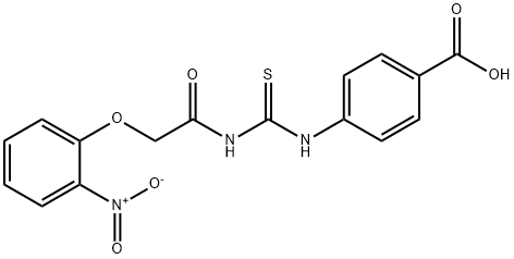 4-[[[[(2-NITROPHENOXY)ACETYL]AMINO]THIOXOMETHYL]AMINO]-BENZOIC ACID 结构式