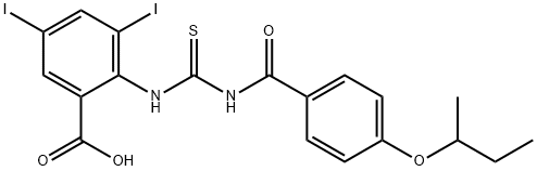 3,5-DIIODO-2-[[[[4-(1-METHYLPROPOXY)BENZOYL]AMINO]THIOXOMETHYL]AMINO]-BENZOIC ACID 结构式