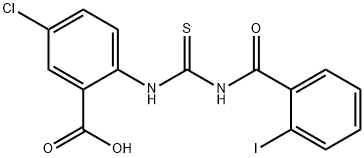 5-CHLORO-2-[[[(2-IODOBENZOYL)AMINO]THIOXOMETHYL]AMINO]-BENZOIC ACID 结构式