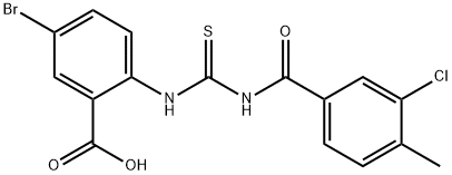 5-BROMO-2-[[[(3-CHLORO-4-METHYLBENZOYL)AMINO]THIOXOMETHYL]AMINO]-BENZOIC ACID 结构式