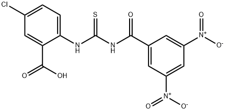 5-CHLORO-2-[[[(3,5-DINITROBENZOYL)AMINO]THIOXOMETHYL]AMINO]-BENZOIC ACID 结构式