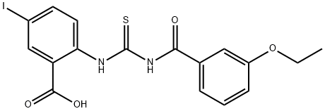 2-[[[(3-ETHOXYBENZOYL)AMINO]THIOXOMETHYL]AMINO]-5-IODO-BENZOIC ACID 结构式